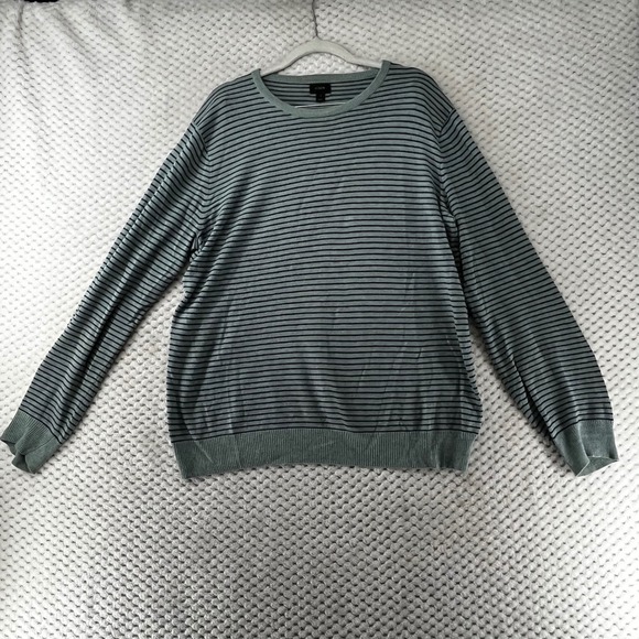 J. Crew Other - J. Crew Striped Cotton Cashmere Blend Sweater Lightweight Blue Green Mens Size S